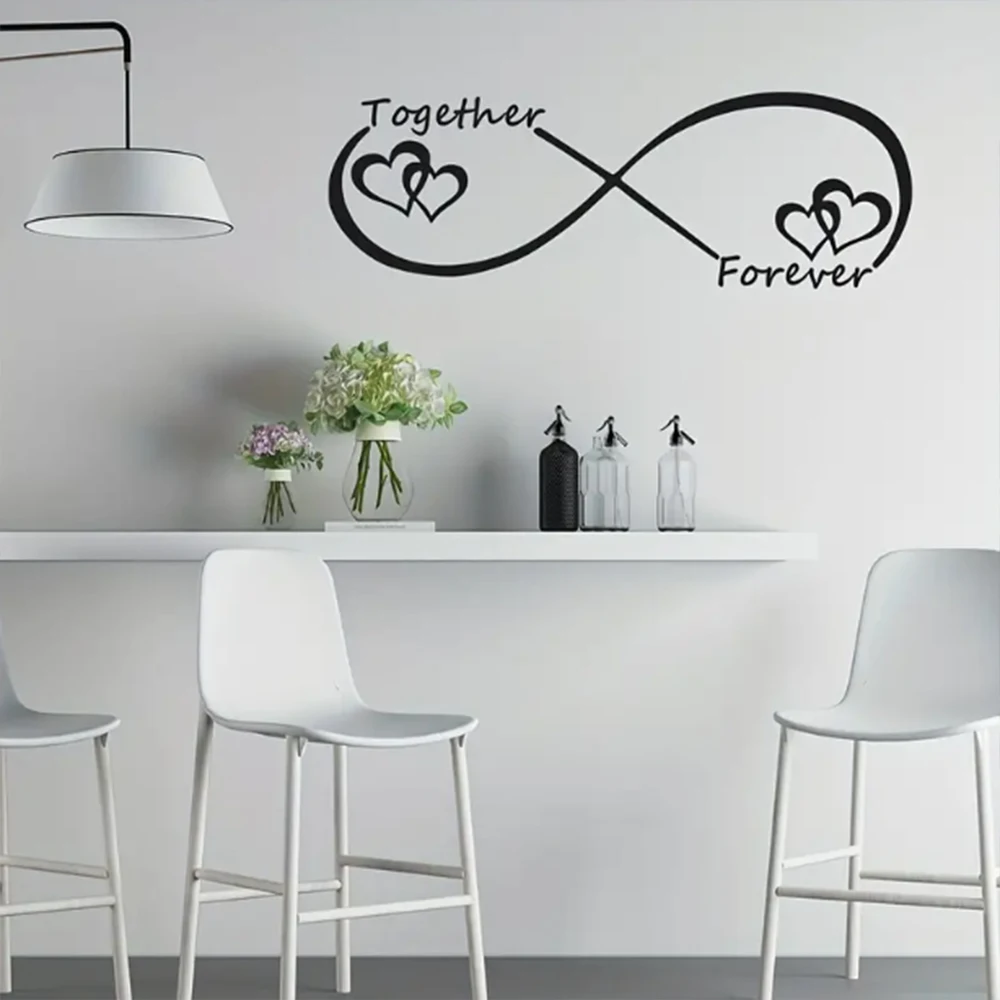 Romantic Together Forever Letter Wall Decals - Perfect for Valentine's Day Bedroom Decorations!