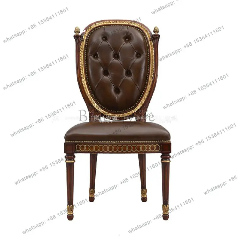 English solid wood French dining chair casual book chair all solid wood furniture