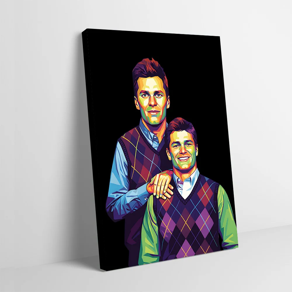 Tom brady retrato estilo pop cartaz personalizável impresso pintura em tela para fotos decoração da arte da parede decorações para casa quarto
