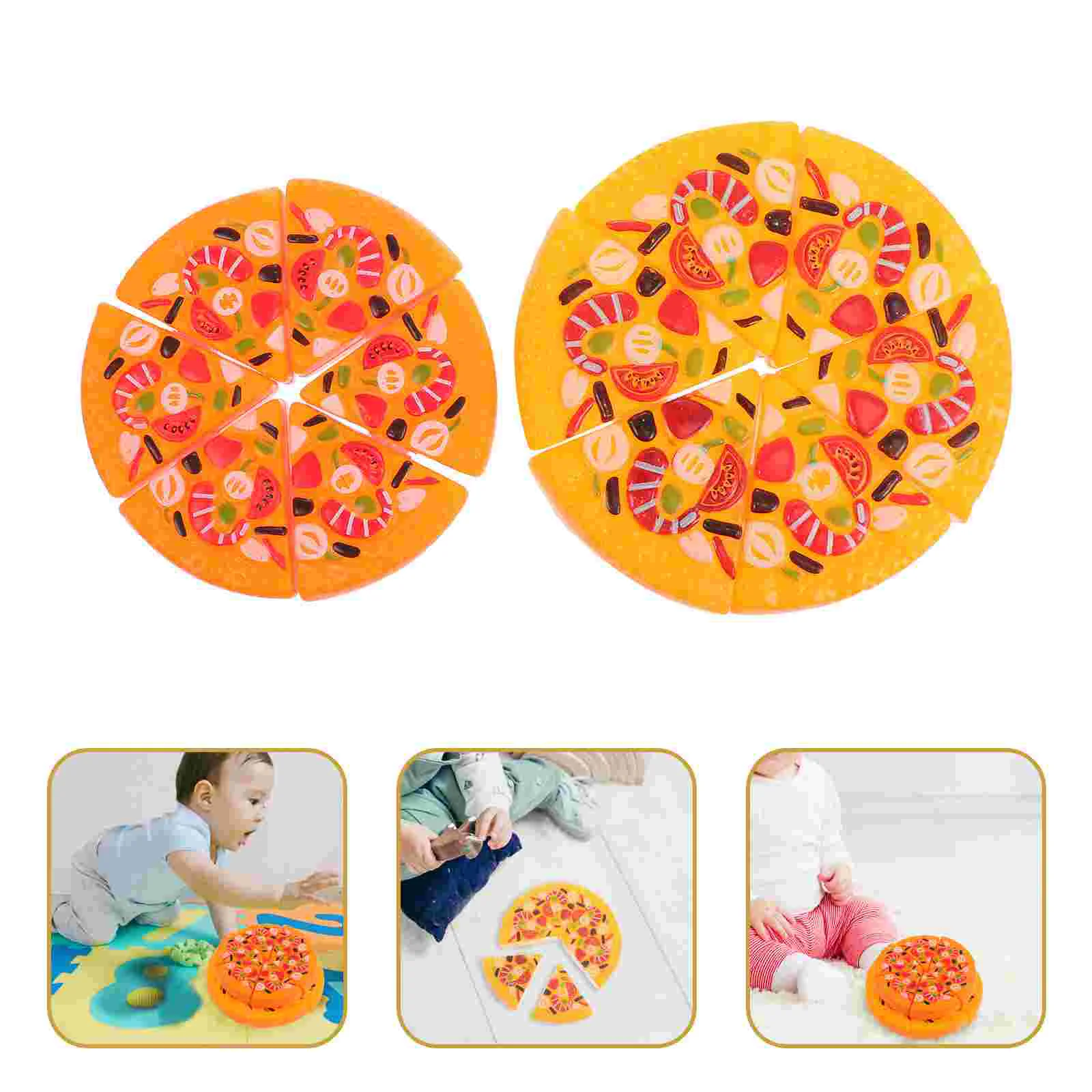 2 Pcs Kitchen Educational Toy Cutting Toys Pizza Chee Le Children’s Funny Puzzle