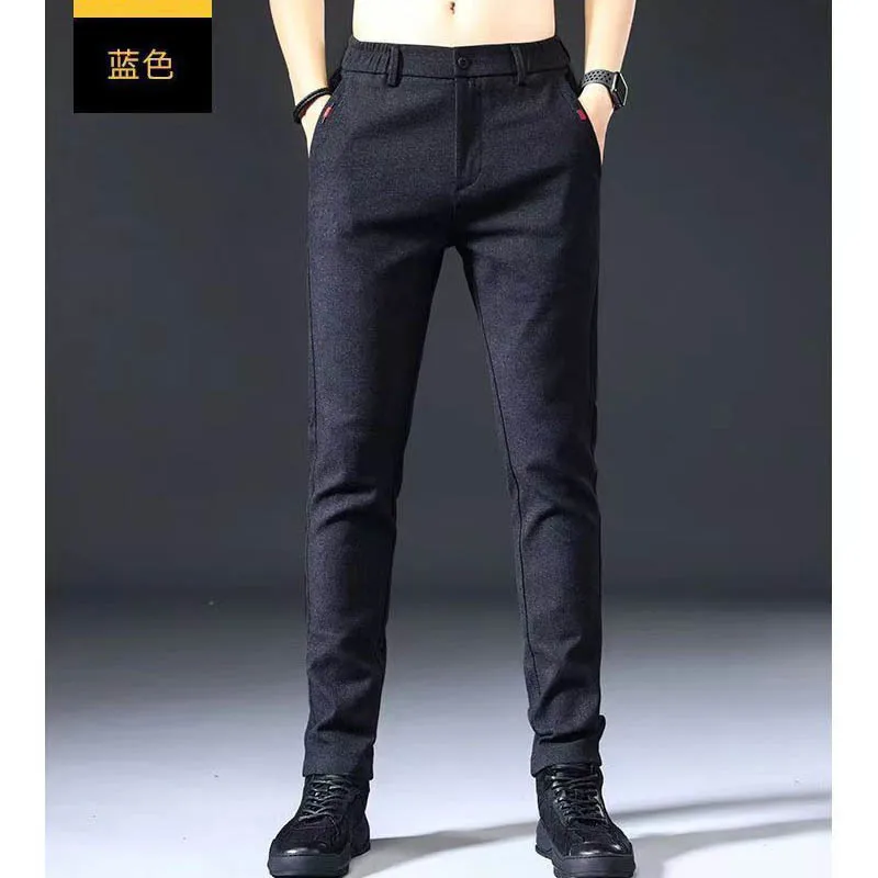 

Men's Casual Slim Business Straight Elastic Soft Pants Korean Fashion Comfortable Stretch Suit Pants