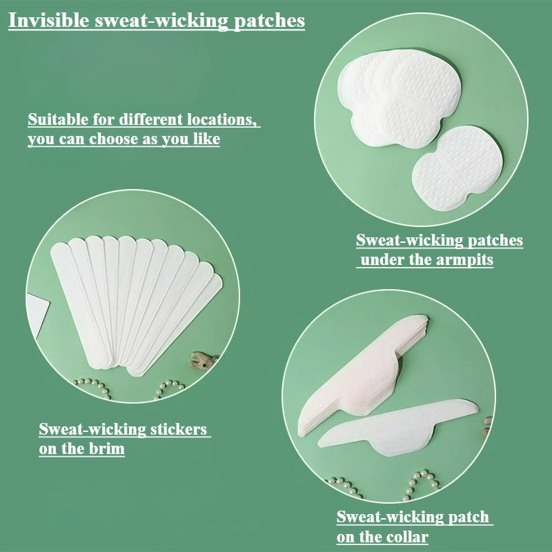 

10 Sweat-absorbing Patches Under Armpits Anti-odor Pads Invisible Ultra-thin Breathable Collars Antiperspirant Hat Brim Stickers