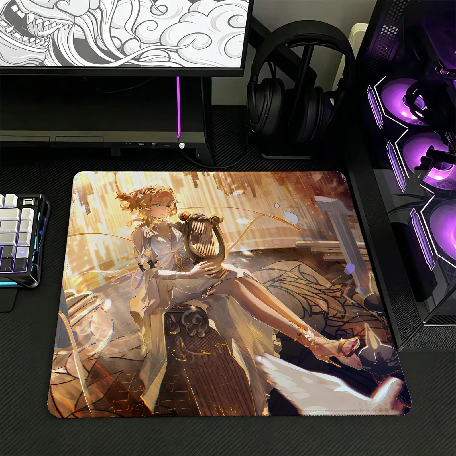 Mouse Pad Regular gaming mouse pad  Office mouse pad Laptop desk mat Stitched edge S/M/L size mouse pad  Star Rail Aglaea