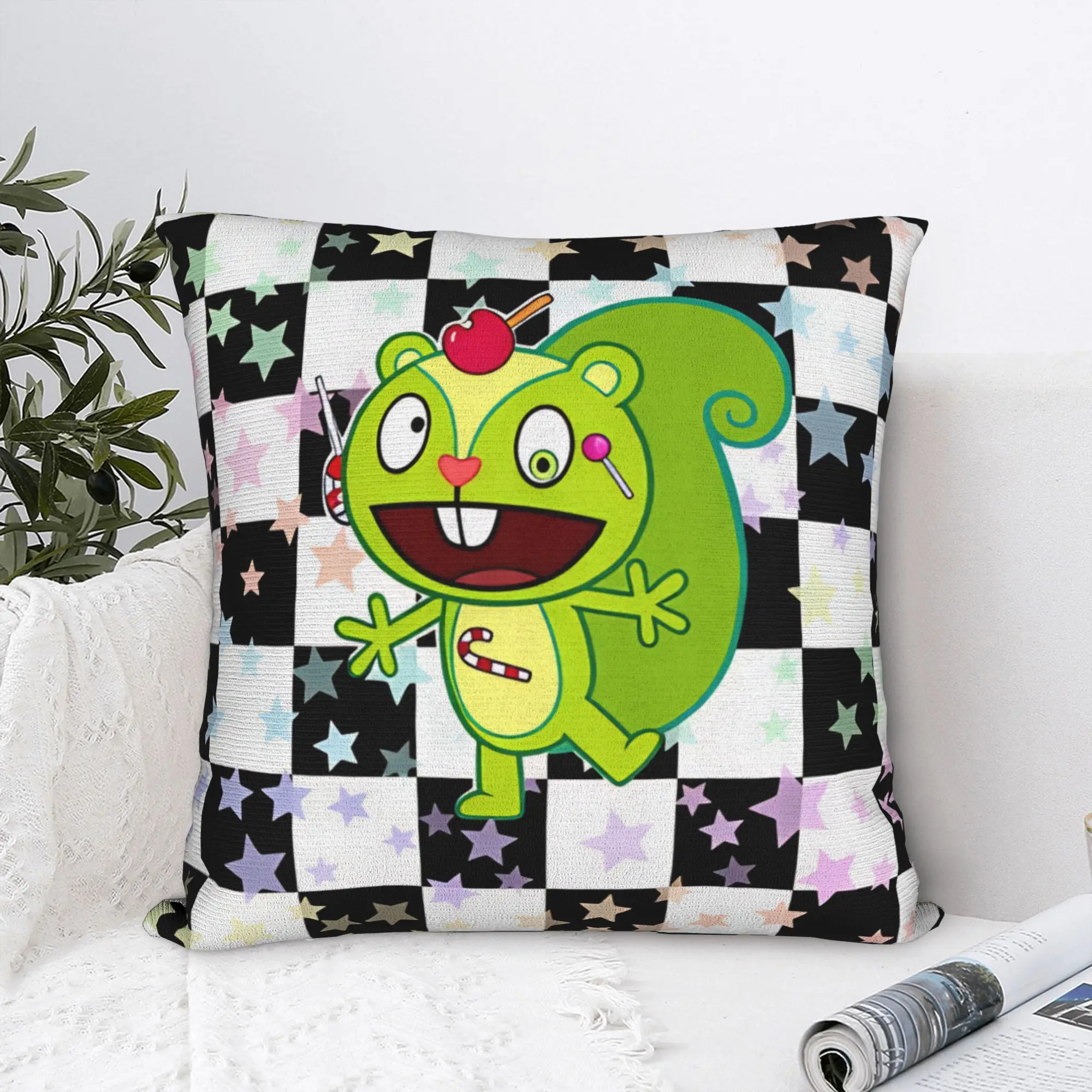 Cartoon H-Happy Tree F-Friends Pillow Cover  Custom Cushion Cover Cute Funny Pillow Case For Chair Sofa Home Decor