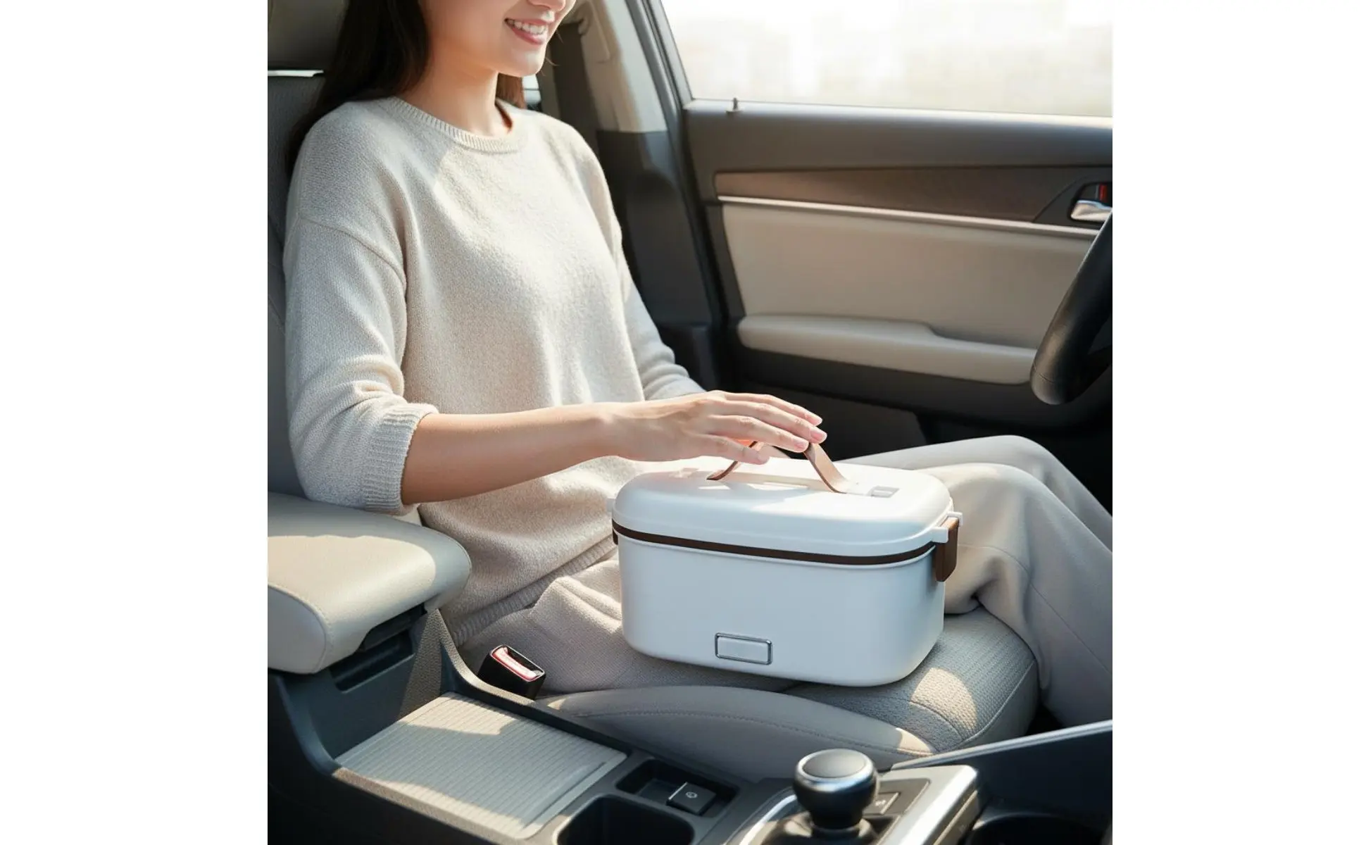Car Heated Lunch Box Double Use Stainless Steel Heating Lunch Box Portable Food Warmer 3-in-1 Voltage Support Dishwasher Safe