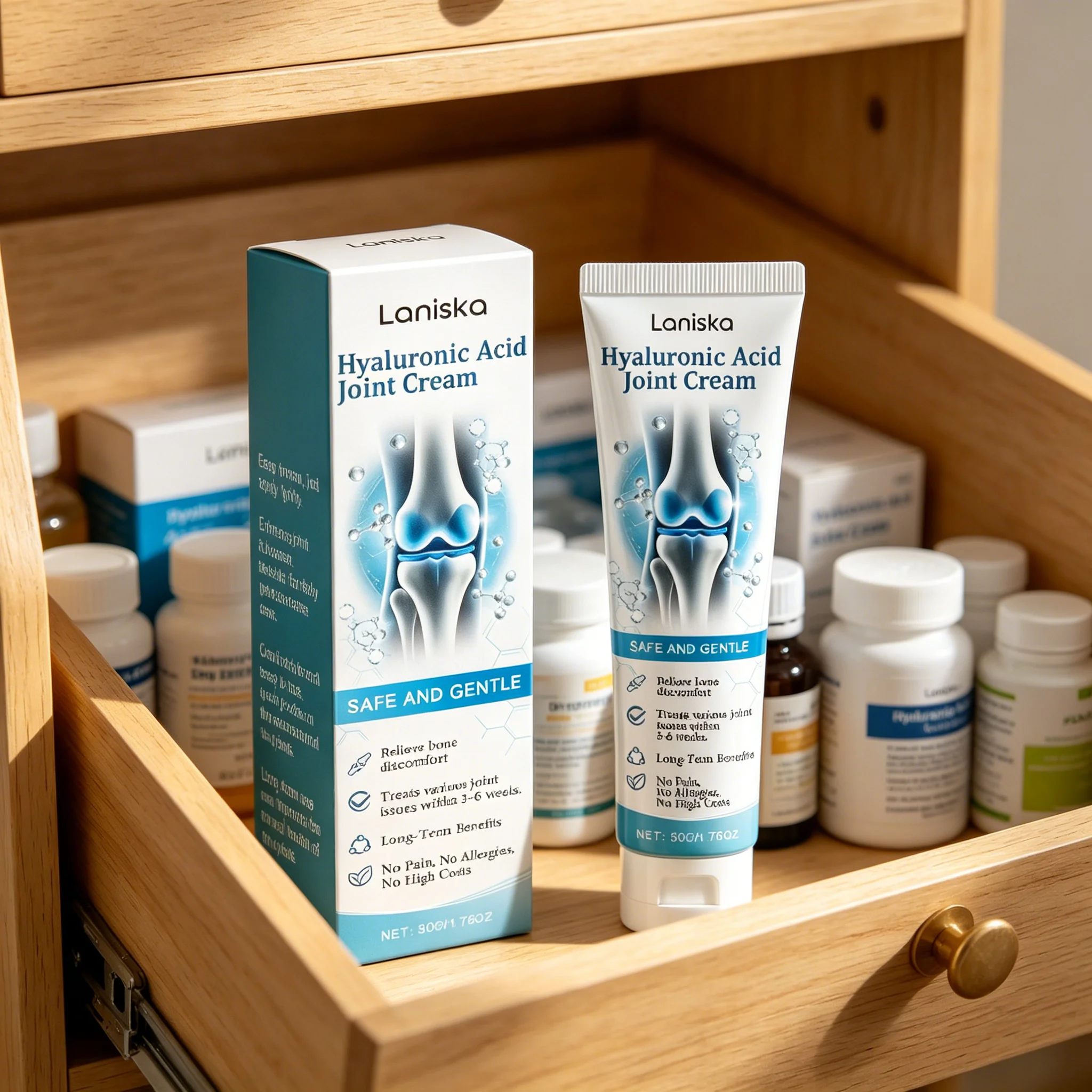 Laniska Hyaluronic Acid Joint Cream Relieve Joint Discomfort Improve Flexibility Long Lasting Gentle Joint Care Ointment For Kne