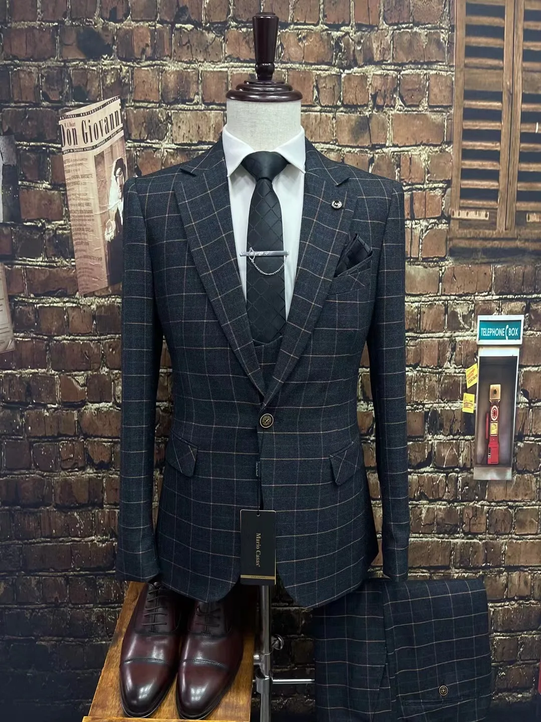 

2024 Custom Latest design Formal grey plaid wedding suits men Fashion groom prom Blazer male slim fit tuxedo costume homme 남자 양복