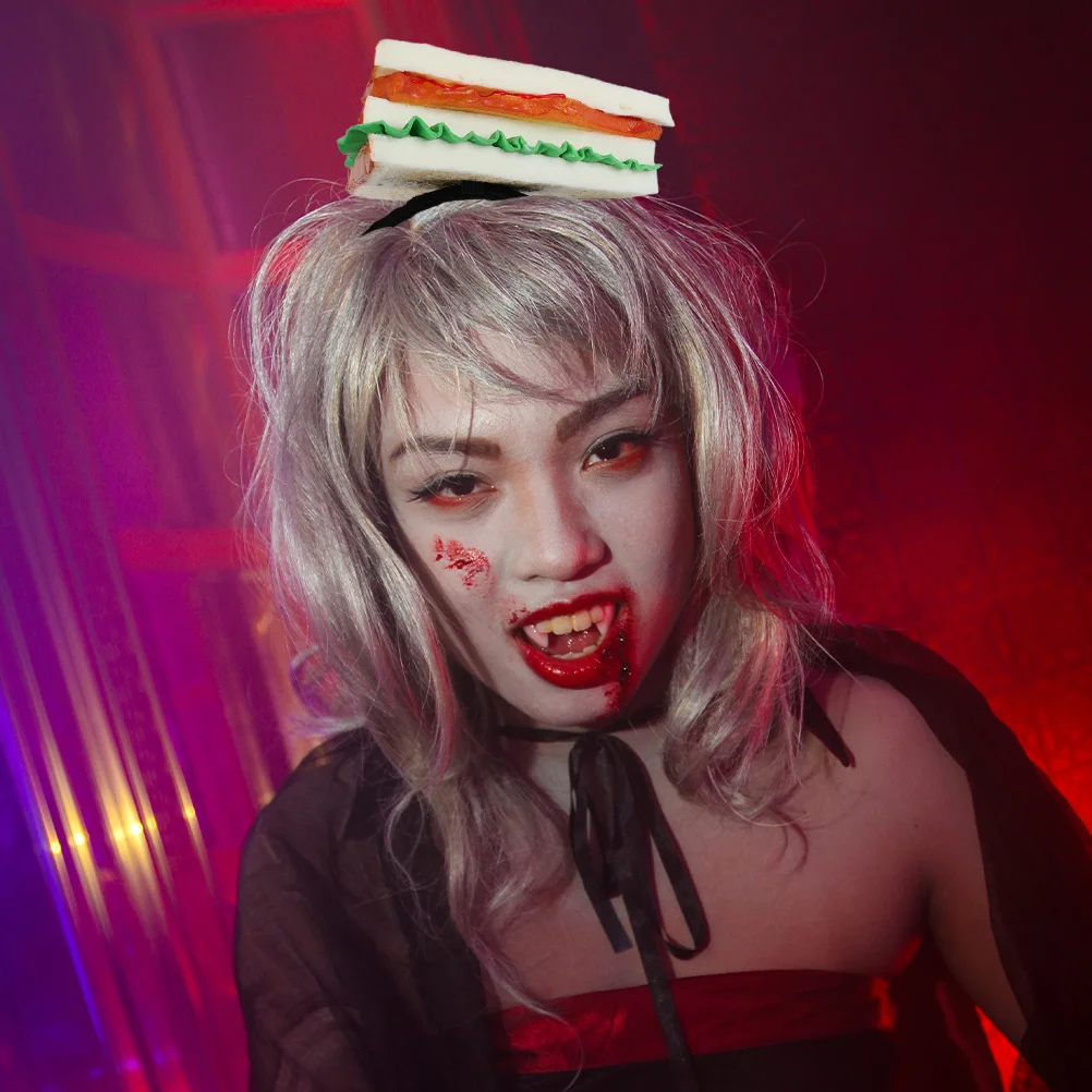 

Повязка на голову с искусственным сэндвичем, легкая повязка для волос в виде сэндвича, вечерние обручи для косплея, моделирование еды, праздничные принадлежности для вечеринок