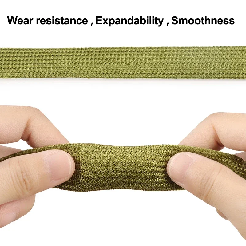 Полиамидная кабельная муфта, черный армейский зеленый 2,5 мм ~ 60 мм, мягкая плотная плетеная изоляционная проволока высокой плотности, защитная оболочка