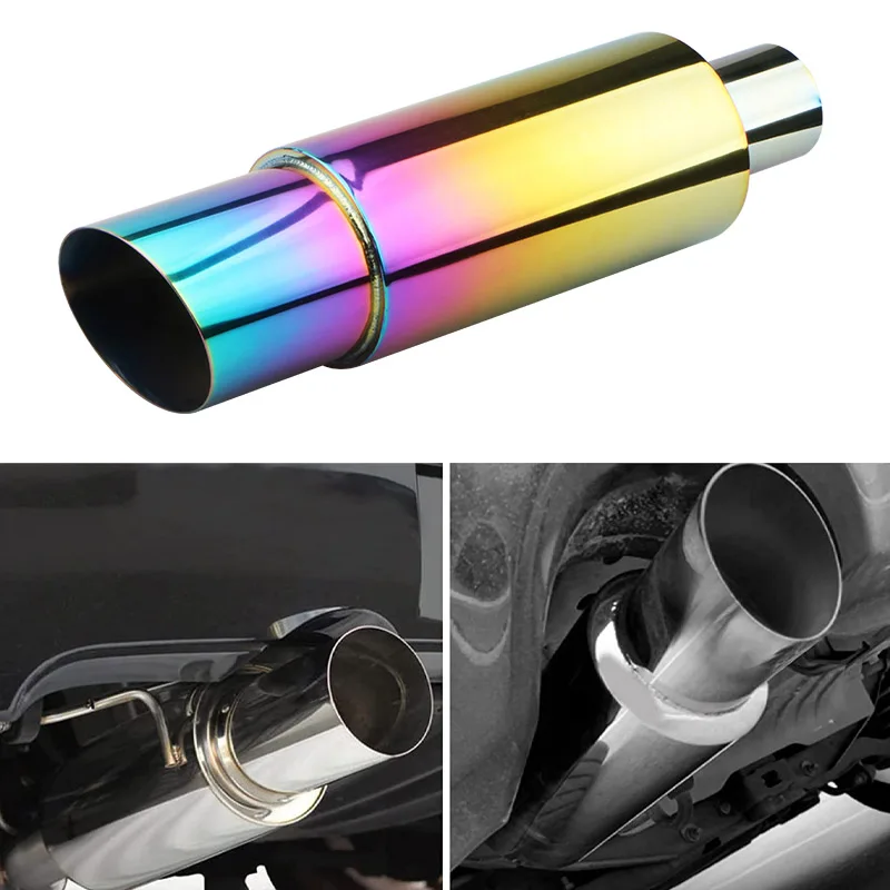 

Universal Motorcycle Auto Stainless Steel 304 Exhaust Tip Muffler Exhaust Pipe Modification Tail Throat Interface 55mm 57mm