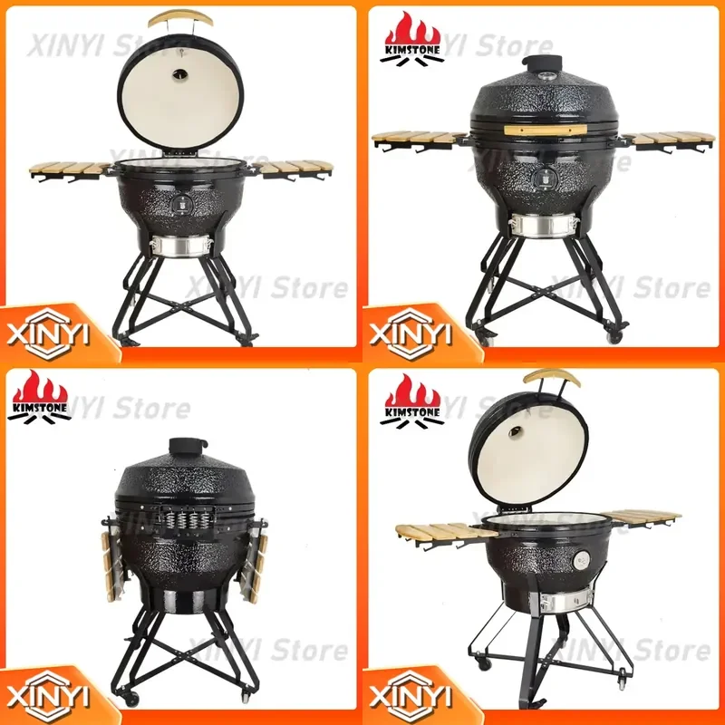 for KIMSTONE 26 Inch Gas Barbecue Grill Outdoor Poland Kamado Grill Charcoal Ceramic Tandoor