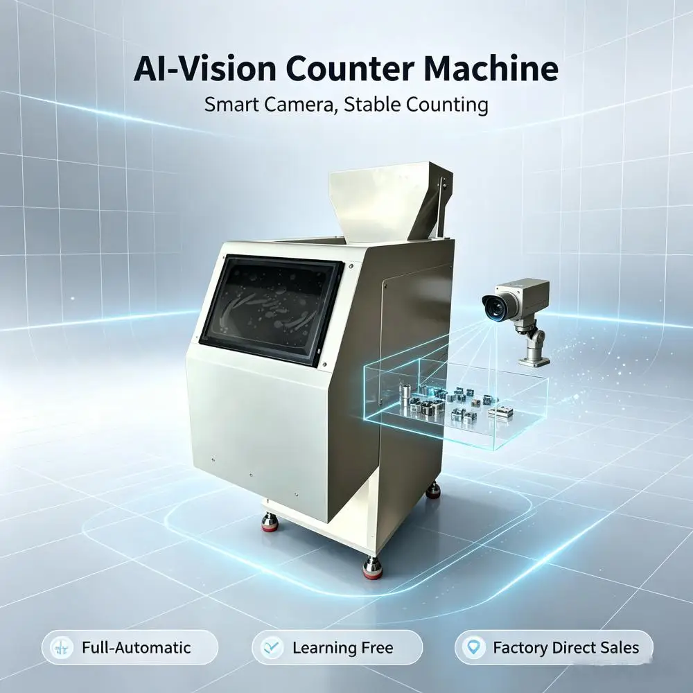 Automatic Vision Counting Machine Free Learning 5000-8000 Pcs/min Optical Counter for 2-40mm Nuts Screws Fasteners Small Parts