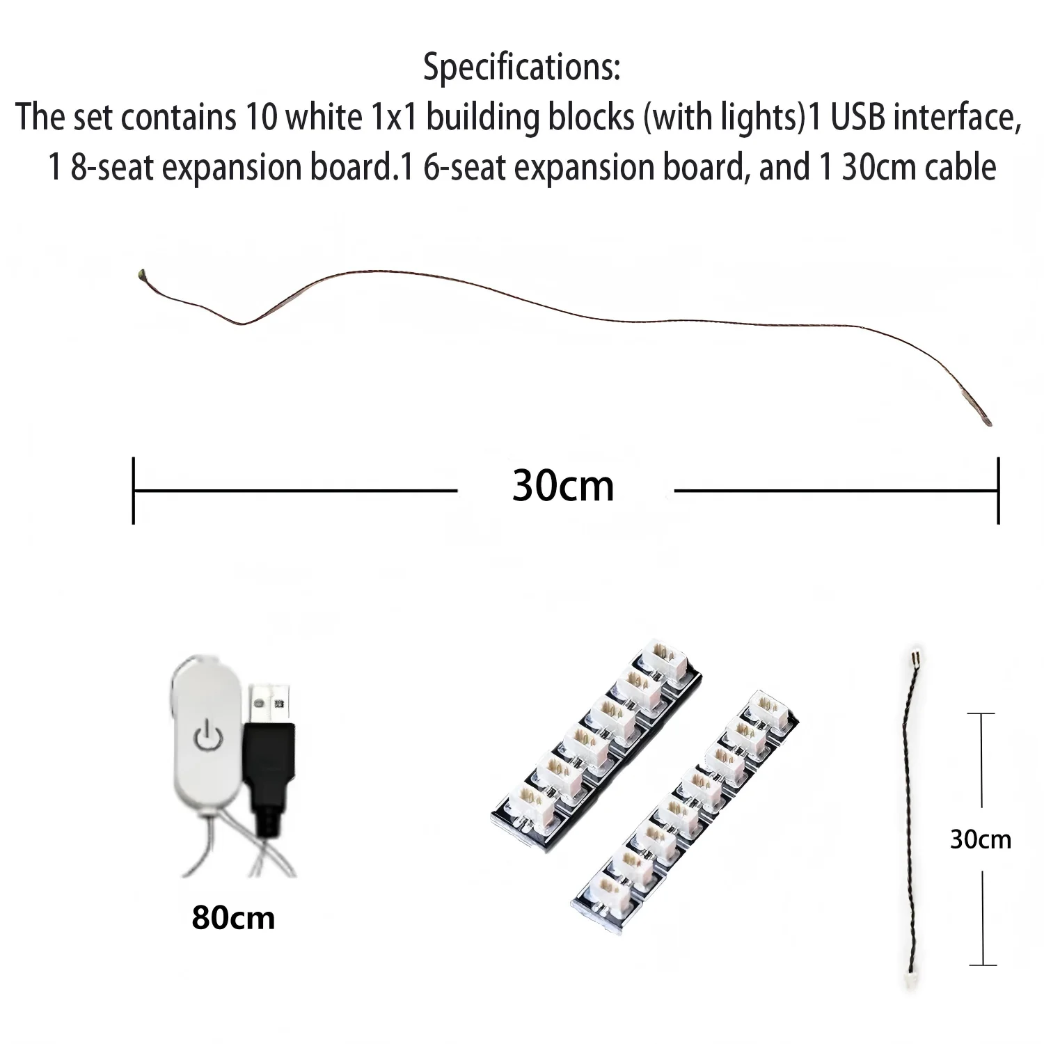 LYBMTWF 10pcs 1X1 Round light building Block lighting Kit, LED lighting bricks, DIY building block lighting（Touch version）