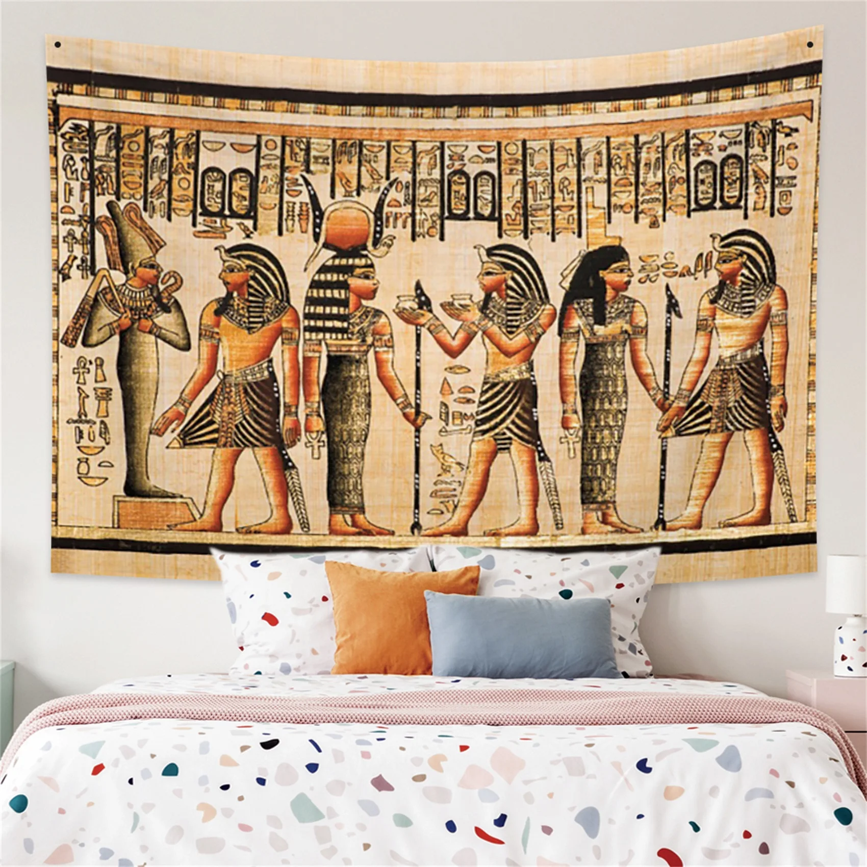 Egyptian Tapestry Backdrop Ancient Egypt Scene Mythology Pharaohs Murals Wall Hanging Bedroom Living Room Photography Home Decor