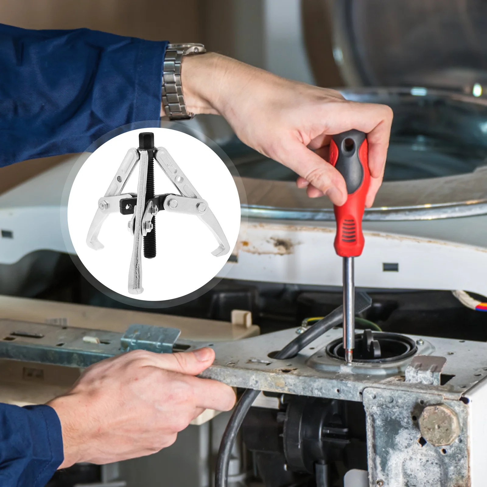 

Washing Machine Tools Protective Case Adjustable Wrench Carbon Steel 3 Jaw Bearing Puller Gear Hub Tool For Repair