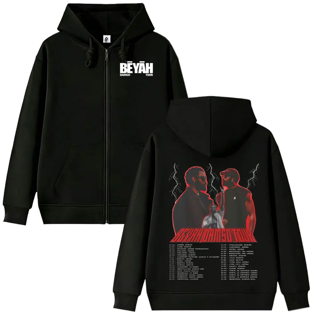 

Singer French Damso Beyah Fashion Album Tour Mens Womens ZIPPER Hoodies 2026 Oversized Long Sleeve Sweatshirt Cozy Coats Jacket