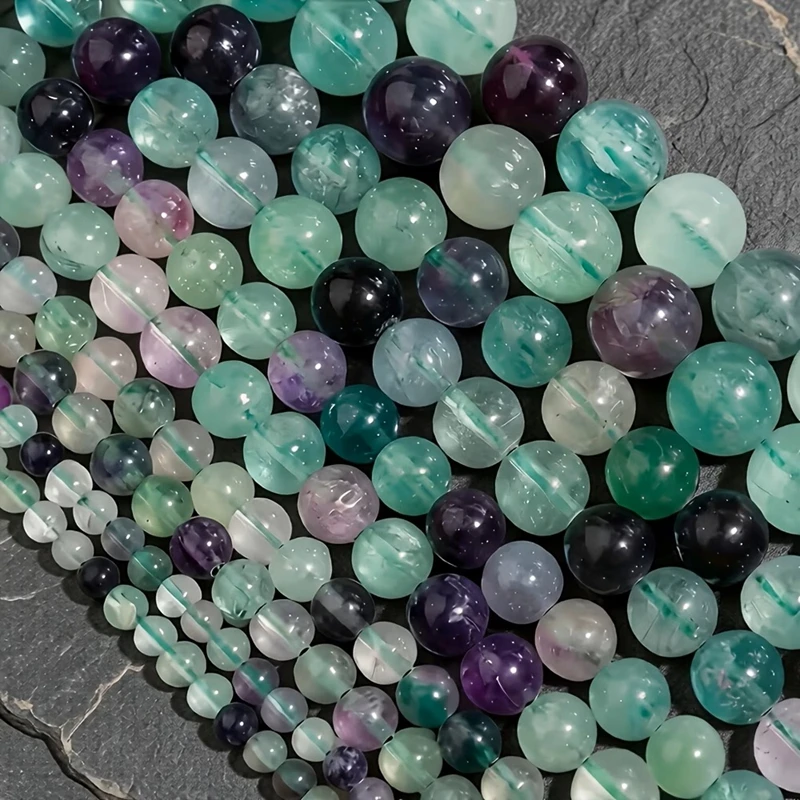 Natural Stone Beads 4 6 8 10mm Green Fluorite Round Loose Spacer Gemstone Beads for Jewelry Making DIY Bracelet Accessories view 3