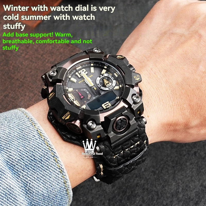 GWG-B1000 correa de reloj modificada para Casio Big Mud King tercera generación GWG-B1000-1A/3A/1A4 correa de reloj de cuero deportivo para hombre