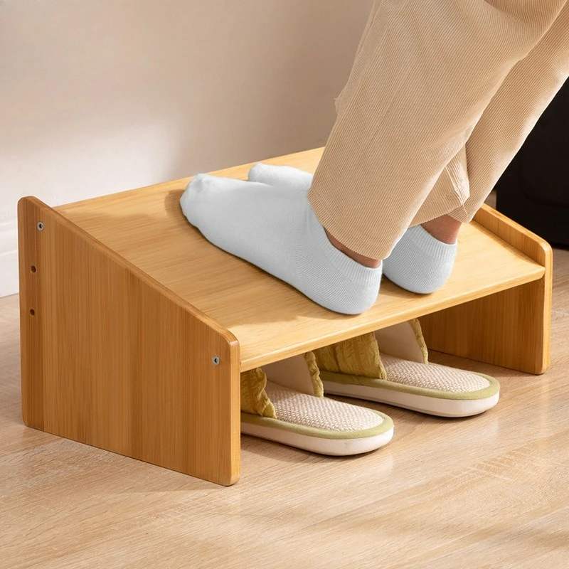 Durable Office Pure Bamboo High Foot Rest
