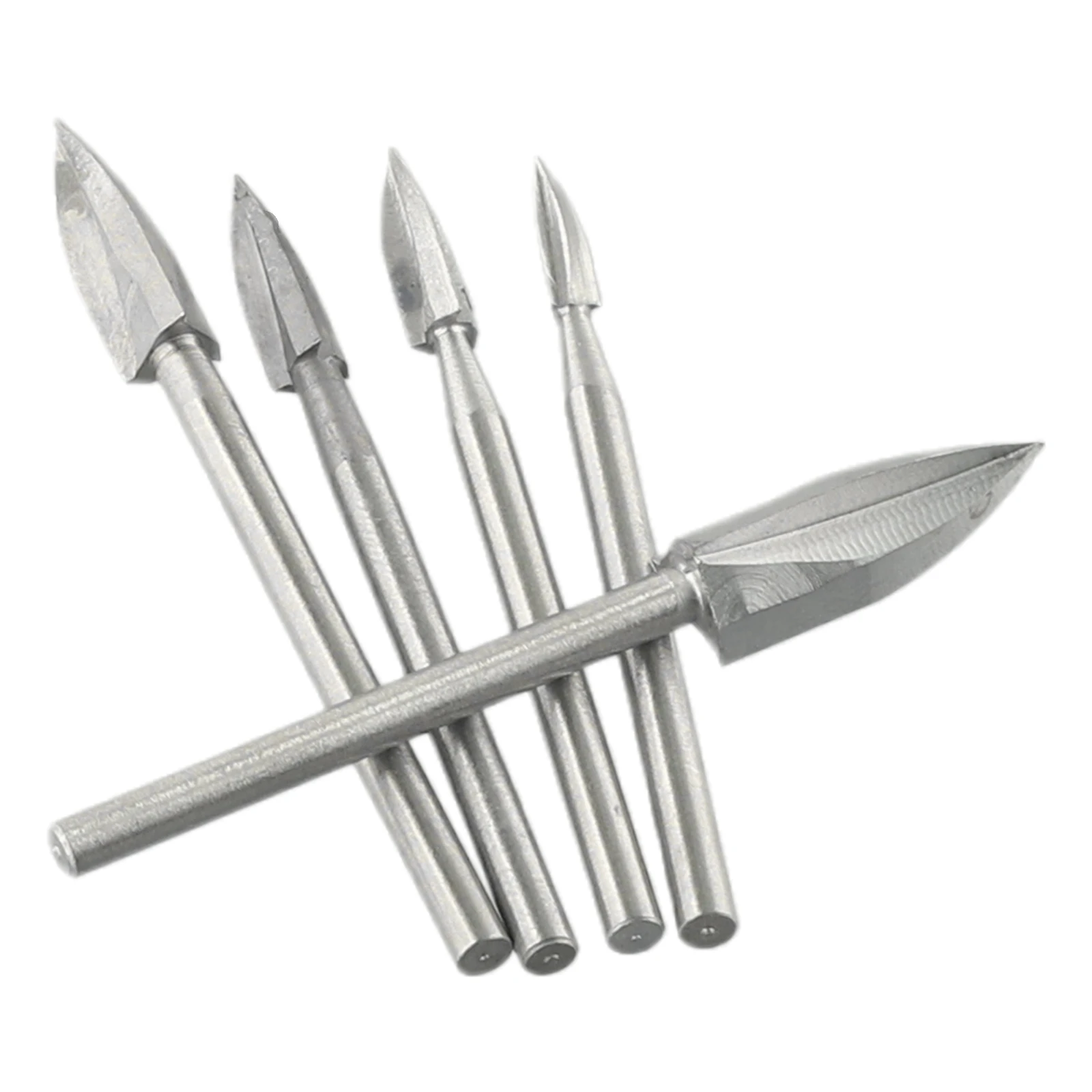 Practical Brand New High Quality Wood Carving Tools Drill Bit Set Silver 5PCS Engraving For Woodworking Wood Carving