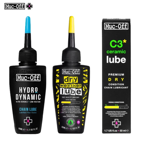 Imagen 1 del producto Lubricante para cadena de bicicleta Muc-Off, lubricante profesional C3 de cerámica para clima seco, lubricante hidrodinámico para bicicleta de montaña y carretera, aceite para cadena cerosa para ciclismo