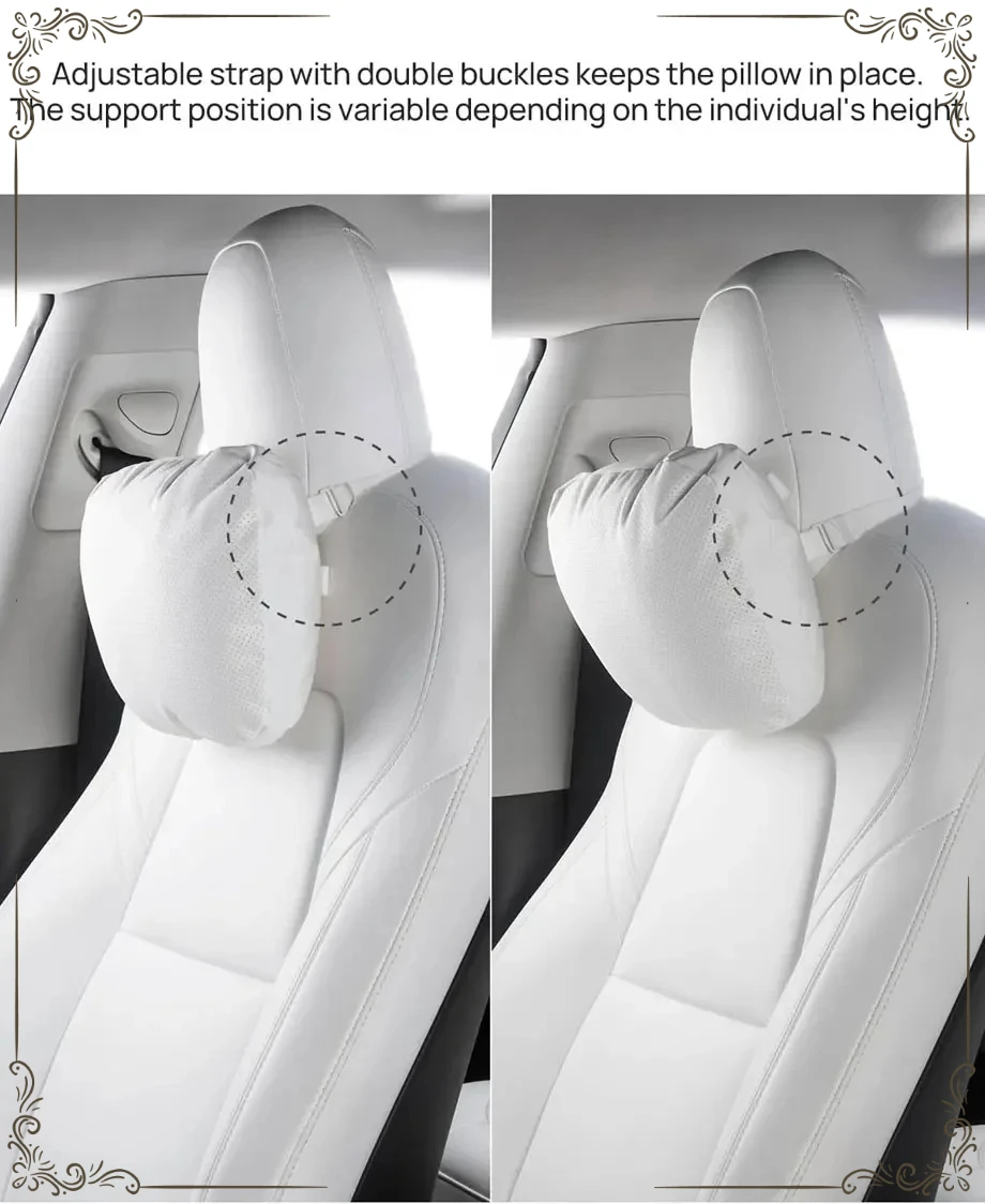 Suede Comfortable Headrest Neck Pillow For Tesla Highland Model 3/Y Model S Model X Accessories Car Neck Pillow for Traveling view 5