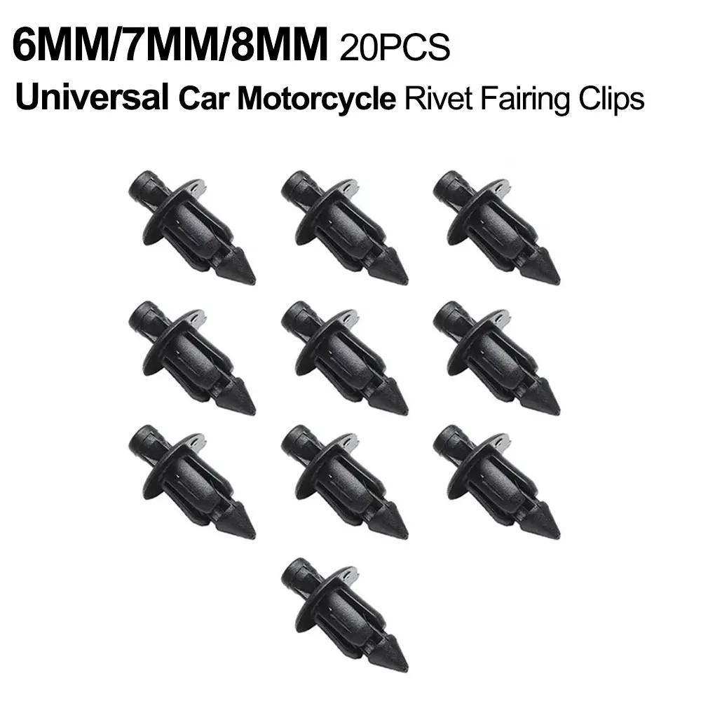 

20PCS 6mm 7mm 8mm Fastener Clips For Honda Suzuki Kawasaki Universal ATV Car Motorcycle Accessories Rivet Fairing Clips
