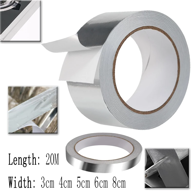 Hochtemperaturbeständiges Rauch-Auspuffrohr-Abdichtungsband für Küchenkessel, auslaufsicher, Sonnenschutz, Wärmedämmung, Aluminiumfolienband