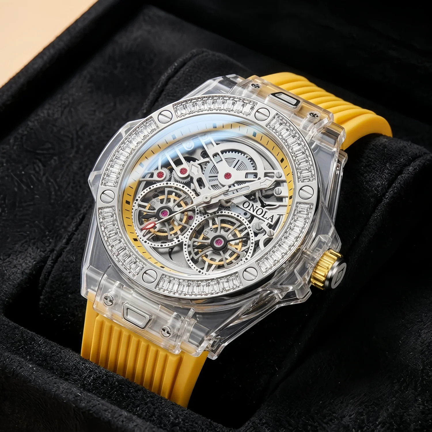 ONOLA Männer Uhren Top Marke Automatische Mechanische Uhr Digitale Sport 30M Wasserdichte Uhr Männer Paar Datum Armbanduhr Mann