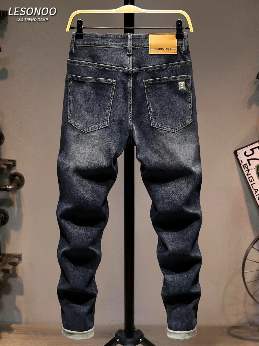 

Мужские джинсы Waed Denim: модные, эластичные, прямого кроя, из хлопкового стрейч-денима, со средней посадкой, на молнии