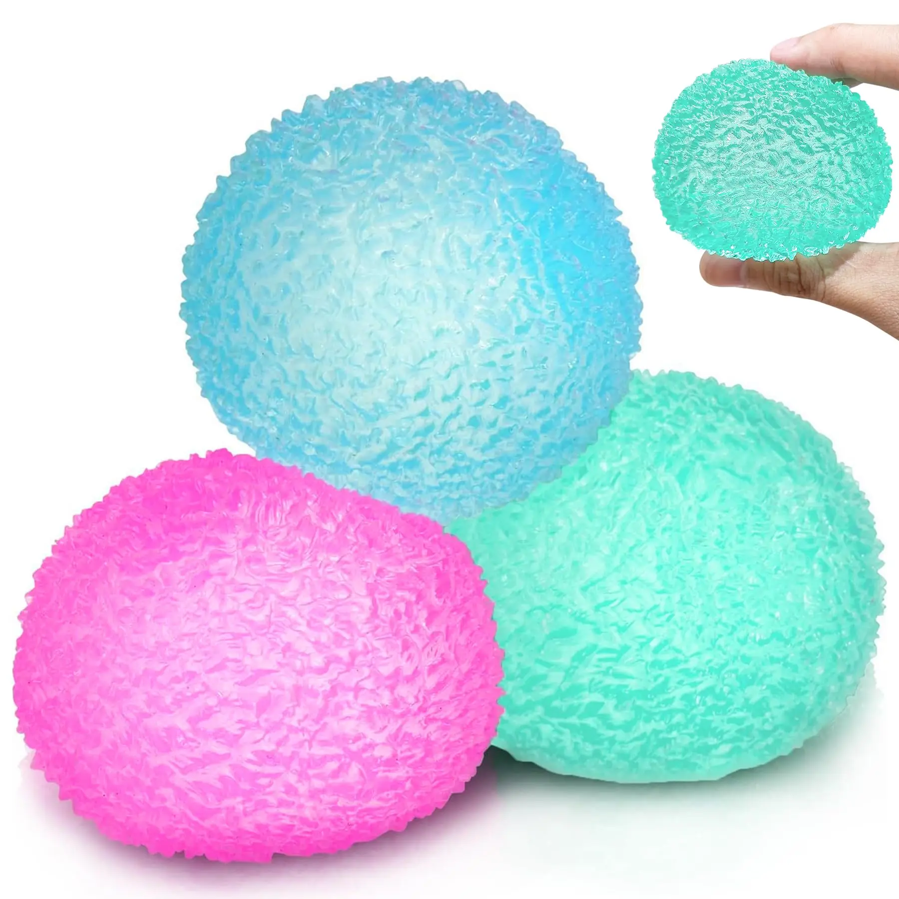 Weicher sensorischer Stressball, texturiertes Memory-Gel-Fingerspielzeug, sensorisches weiches Fingerspielzeug für Erwachsene, angstlindernder Quetschball, Quetschspielzeug, Stressabbau-Spielzeug,