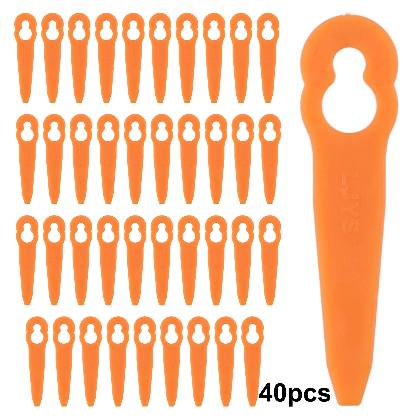 

40pcs Lawn Mower Blades Plastic Grass Trimmer Gardening Accessories 84mm Height Orange Plastic For FSA 45 Trimmer