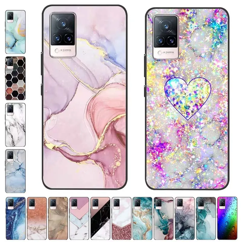 For vivo V21 5G Case New Fashion Marble silicon Soft TPU Back Cover For vivo V21e 4G 5G V21 V 21 Phone Cases vivoV21 v21e Capa