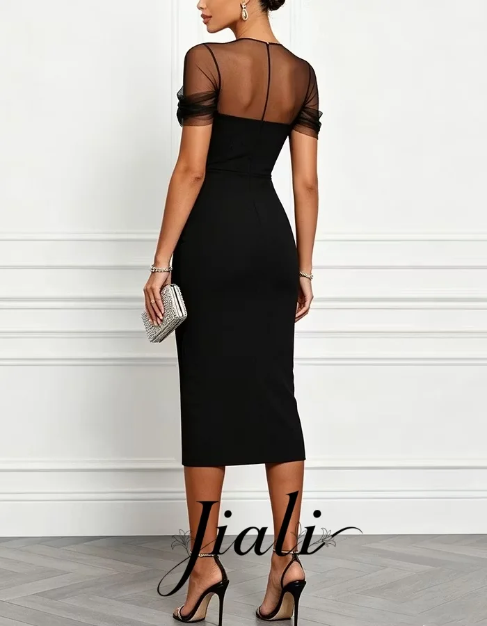 Jiali Customized Sweetheart Patchwork Mermaid Party Dress Summer Holiday Maxi Dress Tea-Length Off Shoulder Evening Dress