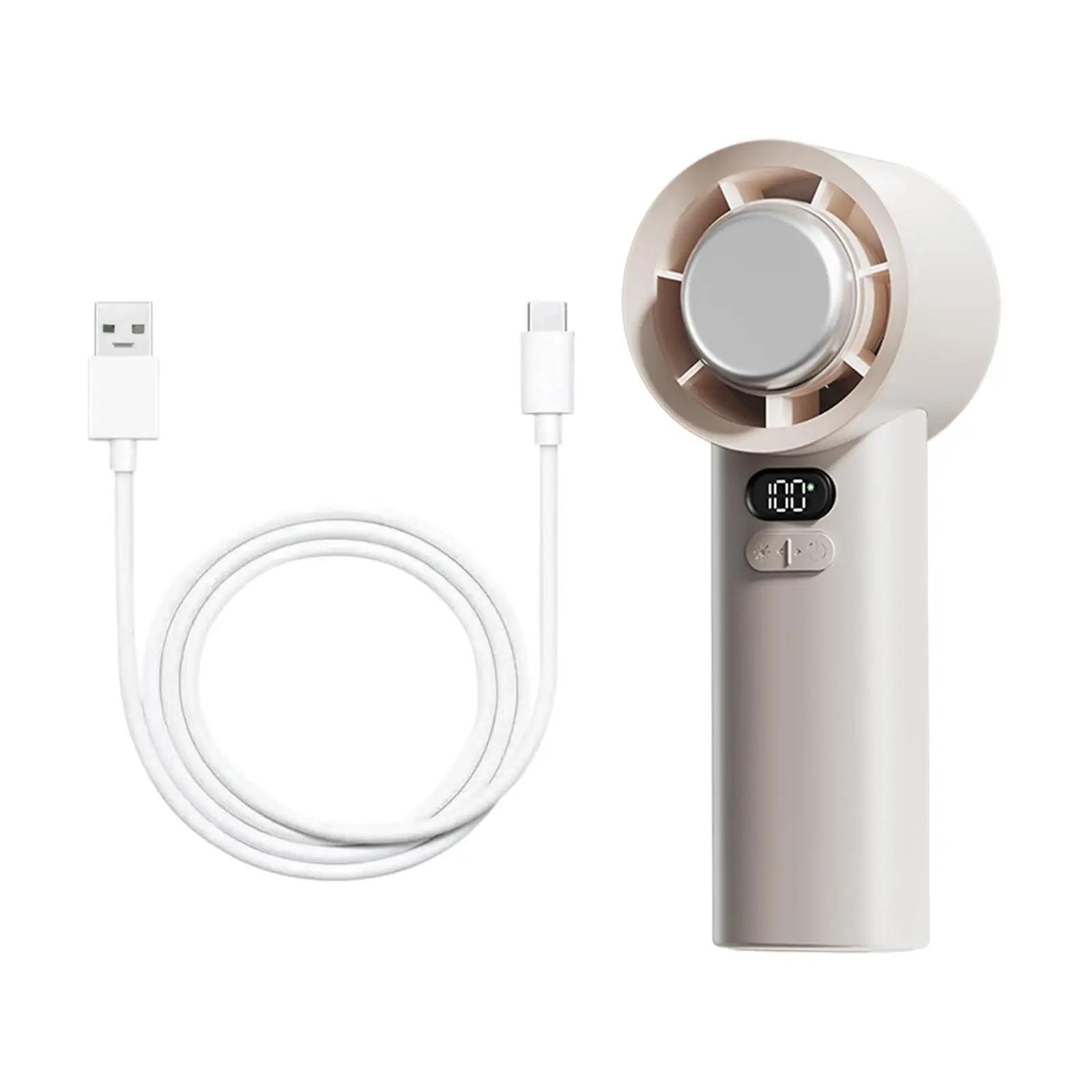 Портативный мини-вентилятор с USB-зарядкой и цифровым дисплеем, 100 скоростей