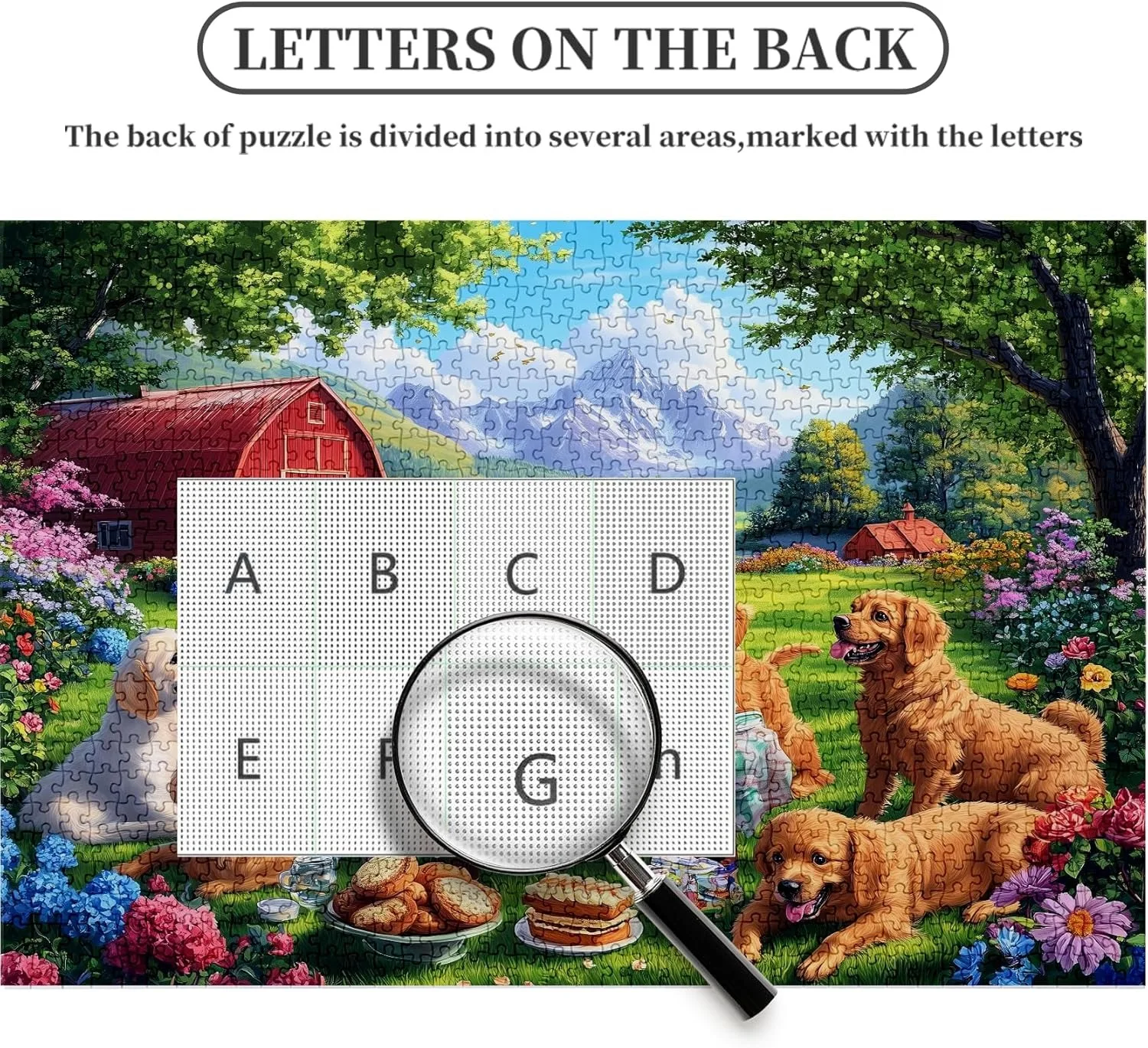 Adulto o filhote de cachorro piquenique festa quebra-cabeça 120/300/500/1000 peças alívio do estresse entretenimento brinquedos quebra-cabeças de madeira presente