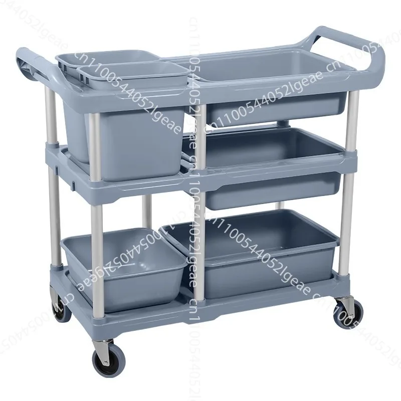 

Hotel Third Floor Silent Cart Storage Hanging Bucket Bowl Collection Truck with Trash Can Restaurant Restaurant Dining Car