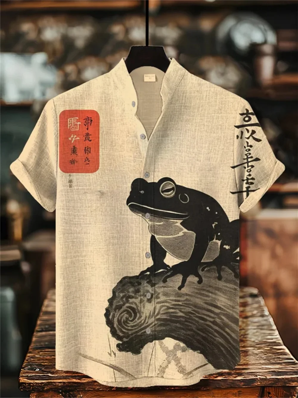 

Men's Short Sleeve Linen Shirt Fun Creative Printed Fashionable Hawaiian High-Quality Street Leisure Clothing Fast Delivery