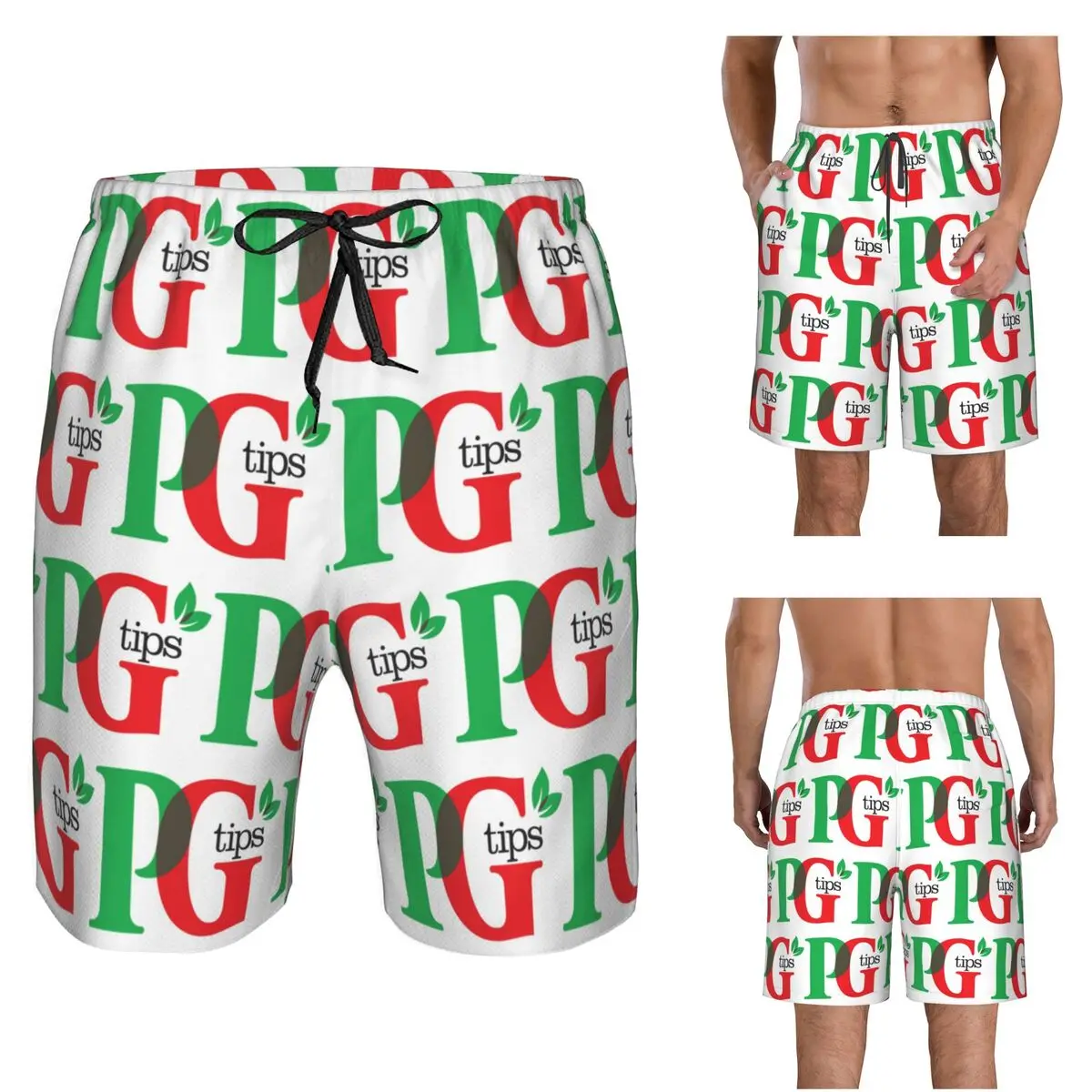 PG Tips Trunks Beach Board Shorts Casual Quick Dry Swim Summer Men Pants