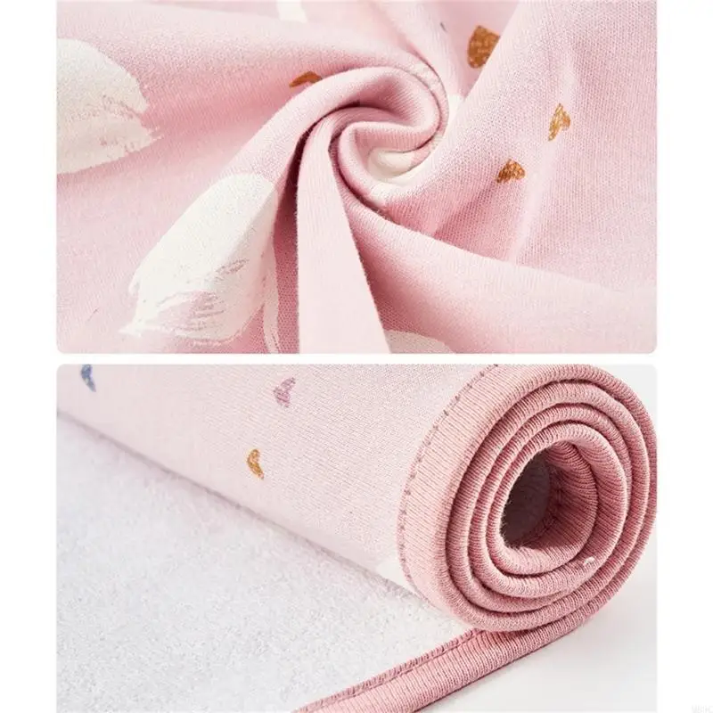 M89C غطاء حماية لحديثي الولادة قوي الامتصاص من القطن، ملاءة سرير، وسادة تغيير حفاضات الطفل #5