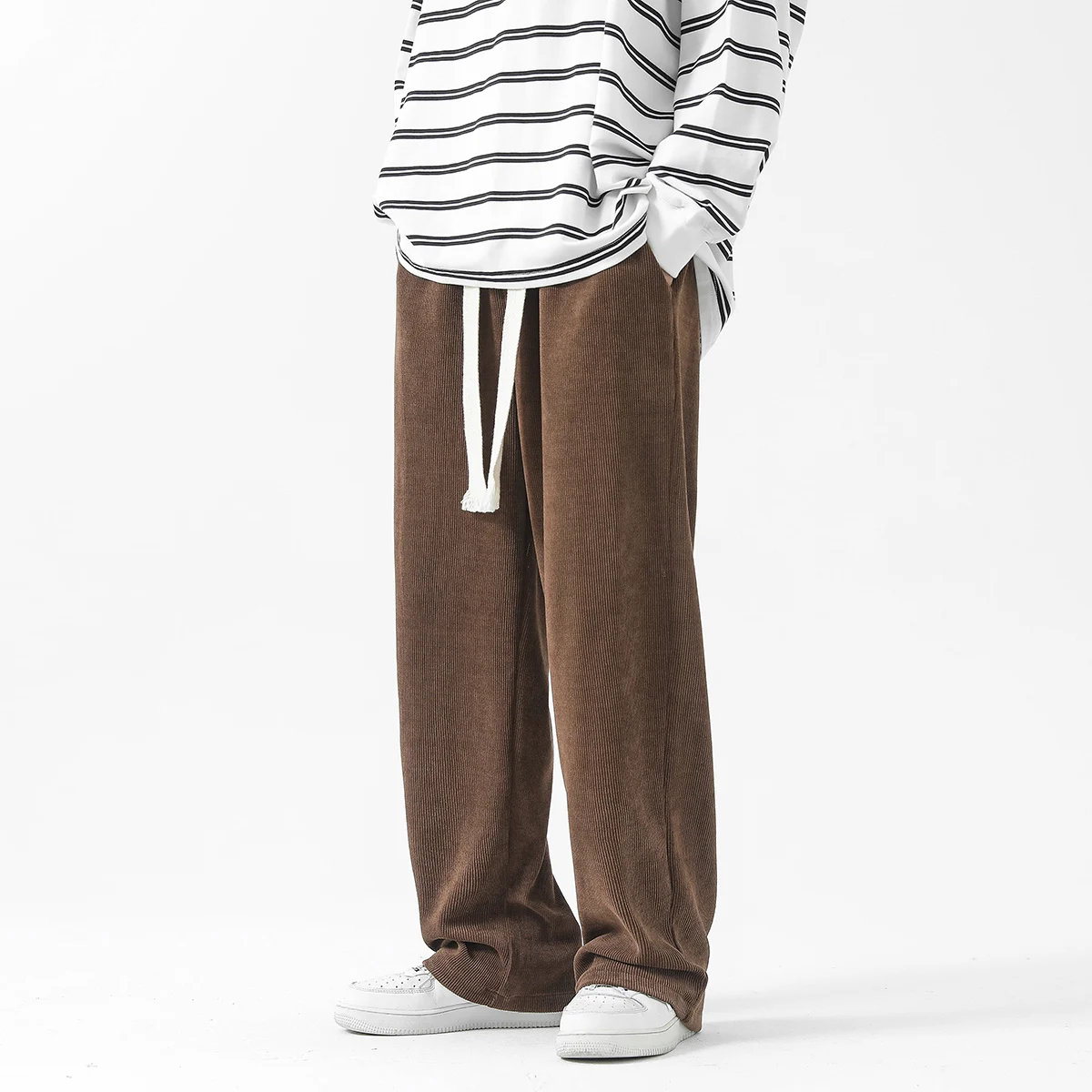 

Мужские брюки в американском ретро-стиле, прямые, свободные, осенние, новые, широкие, повседневные, молодежные, модные, трендовые