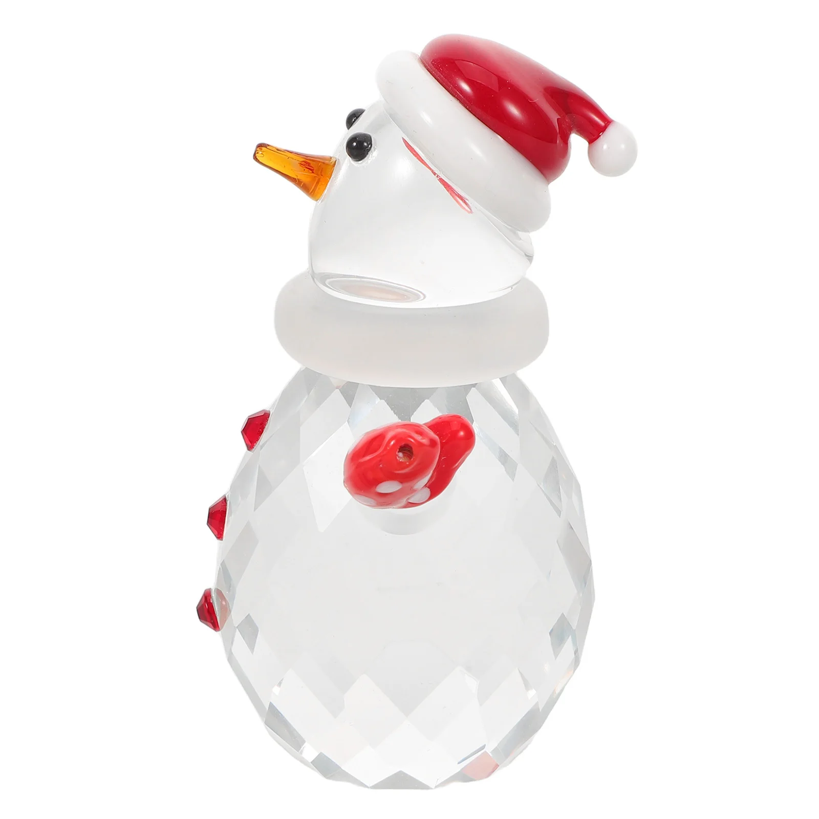

Mini Crystal Snowman Christmas Decoration Tiny Snowman Sculpture Elegant Tabletop Centerpiece Holiday Ornament