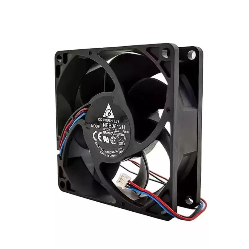 Original For Delta NFB0812H 12V 0.20A 8025 80mm 8cm 3Pin Quiet PC Server Chassis Power Supply Projector Blower Cooling Fan