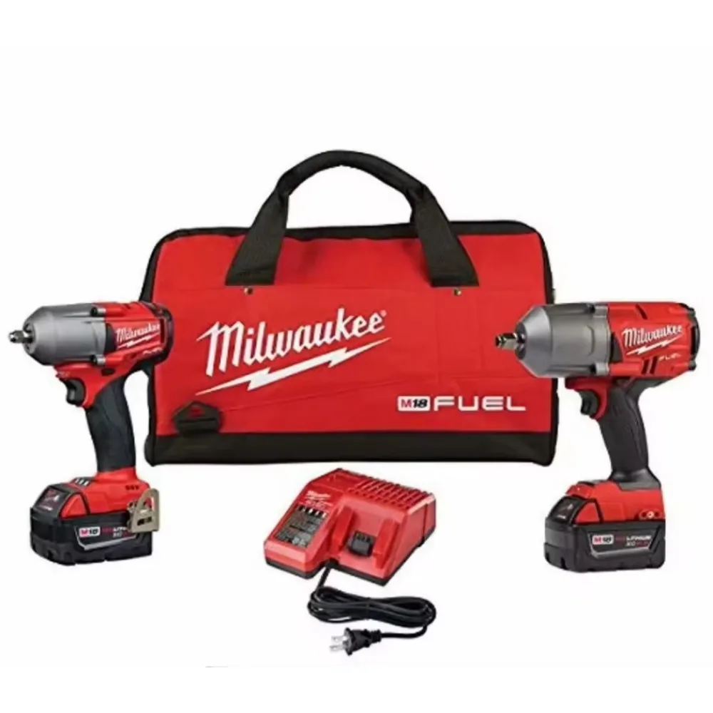 Milw @ukees 2 PC M18 Fuel Automatic Kit - 1/2 Impact Wrench and 3/8 Impact Wrench