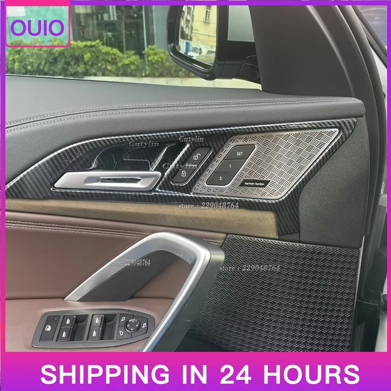 New Car Door Handle Trim for BMW X1 U11 2023-2024 Carbon Fiber ABS Interior Accessories Inner Door Handle Cover Exterior Accesso