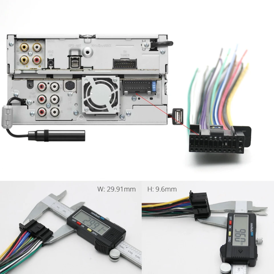 22 Pin Car CD DVD Stereo Radio Wire Harness Connector Adapter