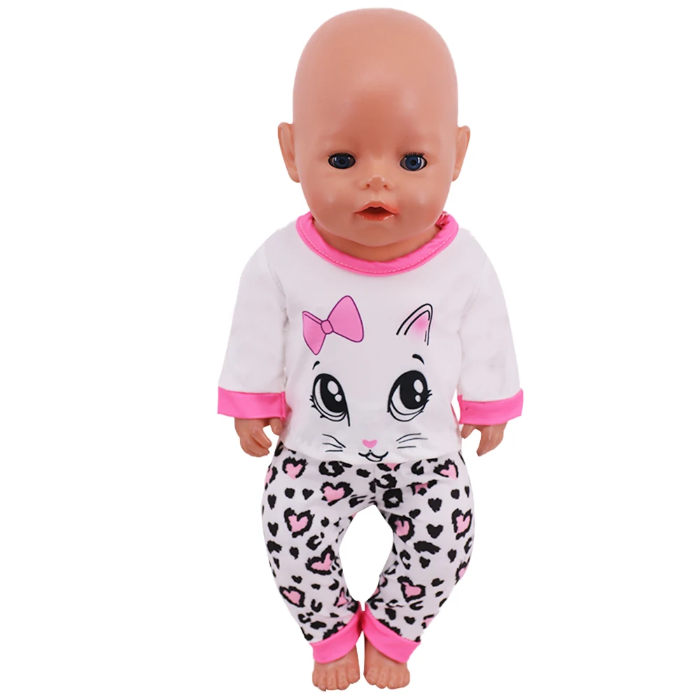 Puppen kleider für 43cm Baby wieder geboren & 18 Zoll Mädchen amerikanische Puppe süße Pyjamas Tasche Socken, unsere Generation Zubehör Pyjamas Babys pielzeug