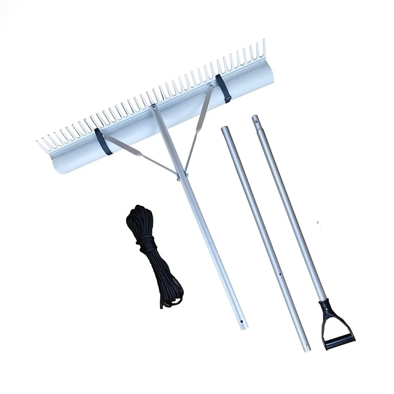Garden tools floating weed lake rake pond weed rake aluminum grass leaves scraping agricultural flat sand