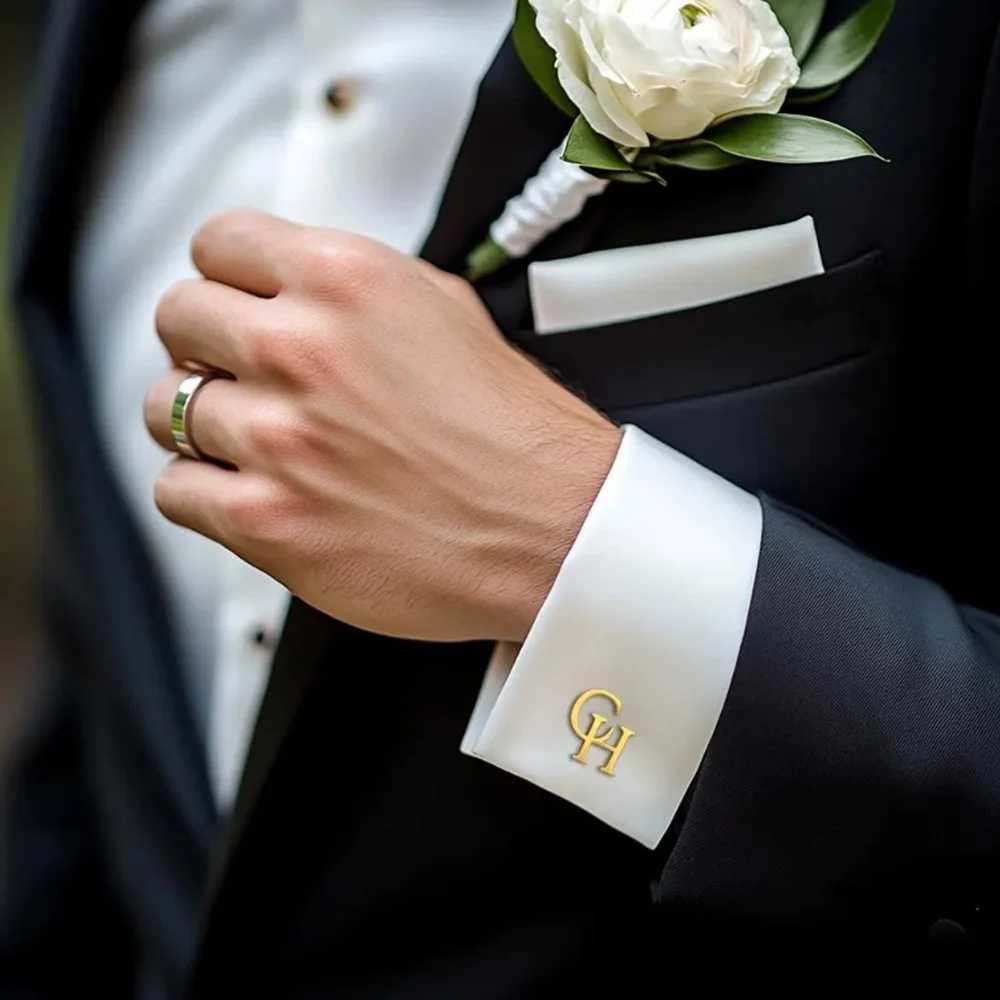 

Customized Groom Wedding Cufflinks, Best Man Gifts, Personalized Jewelry, Husband Gifts, Father's Day Gifts