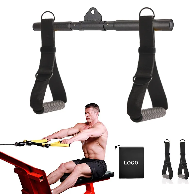 Cable Machine Attachments 1 Pair Rowing Machine Handle Detachable Multifunction 4 in 1 Grip Handle for Gym LAT Pulldown Exercise